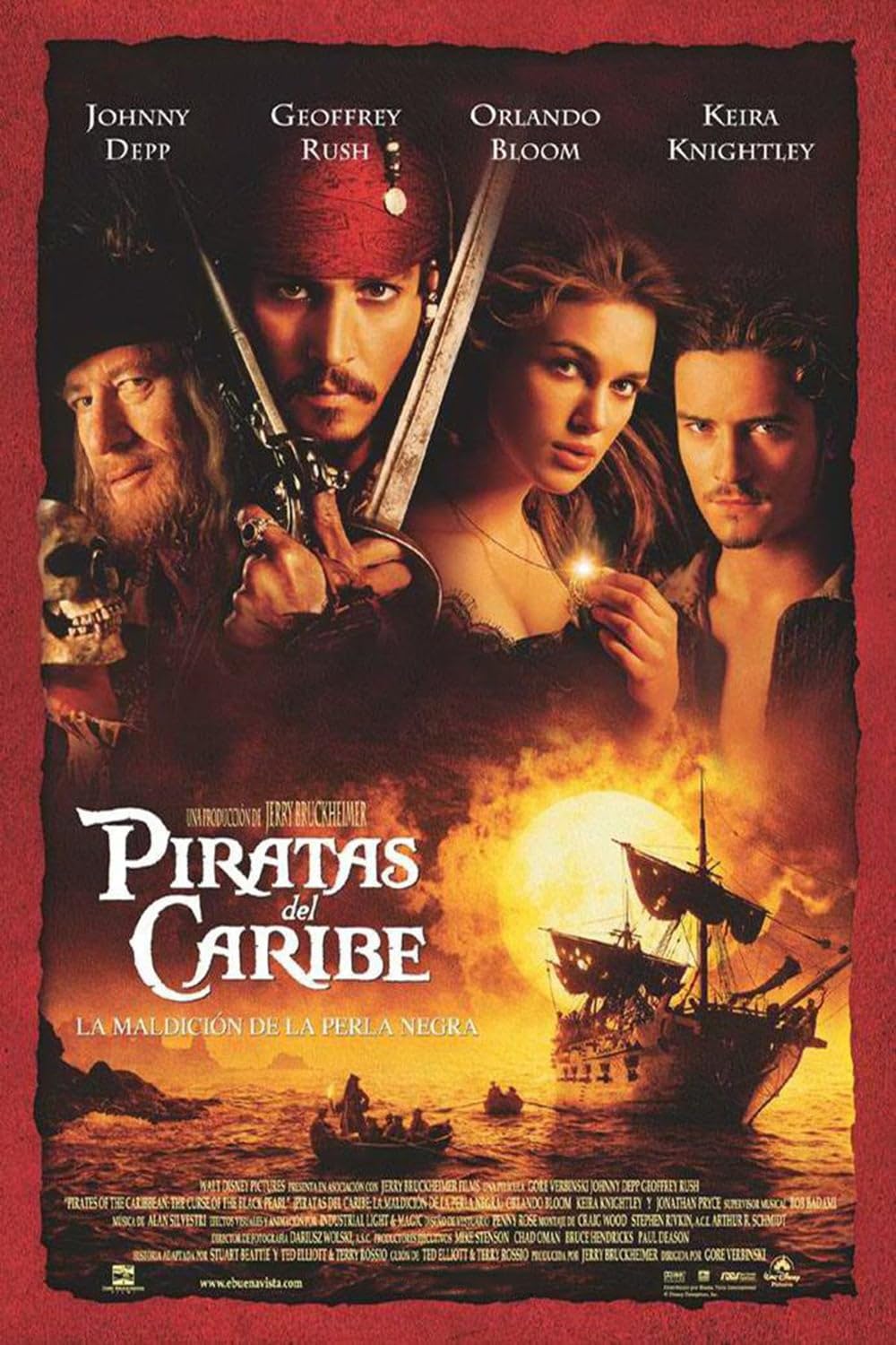 ver la película de piratas del caribe, la maldición del perla negra